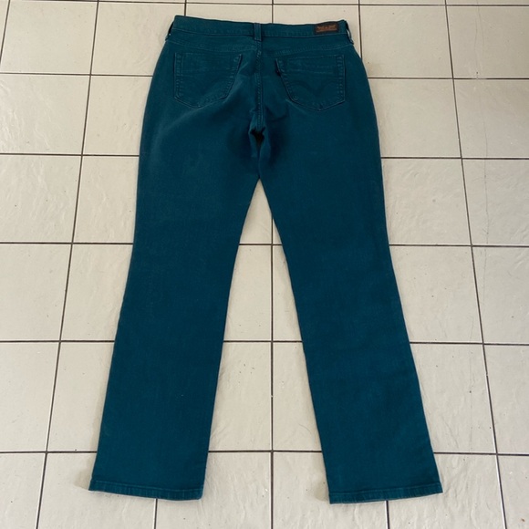 Women’s Levi’s 505 Straight Leg Black Jeans with Silver Accent Stitching NWOT 8M - Picture 3 of 10